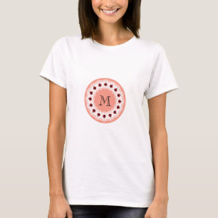 Cute trendy girly chic ladybugs monogram T-Shirt