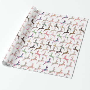 Cute trendy girly deer pattern wrapping paper