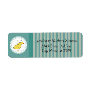 Cute Trendy girly fun cartoon chicken Return Address Label