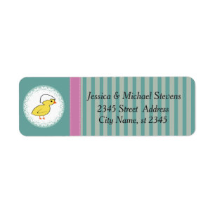 Cute Trendy girly funny cartoon chicken Return Address Label