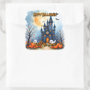 Cute Trendy Halloween Spooky Collection Square Sticker