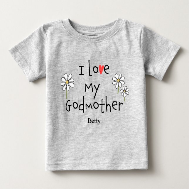 Cute Trendy I love My Godmother Baby Tee (Front)