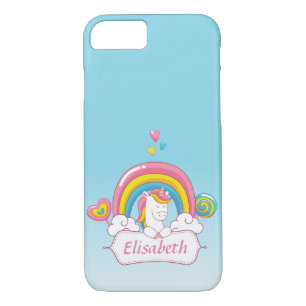 Cute Trendy  Magical Unicorn Custom  gradient blue iPhone 8/7 Case