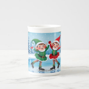 Cute Trendy Modern Funny Merry Christmas  Bone China Mug