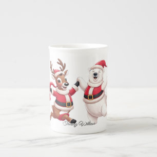 Cute Trendy Modern Funny Merry Christmas Bone China Mug