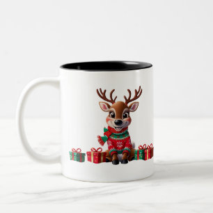  Cute Trendy Modern Humour Funny Christmas  Two-Tone Coffee Mug