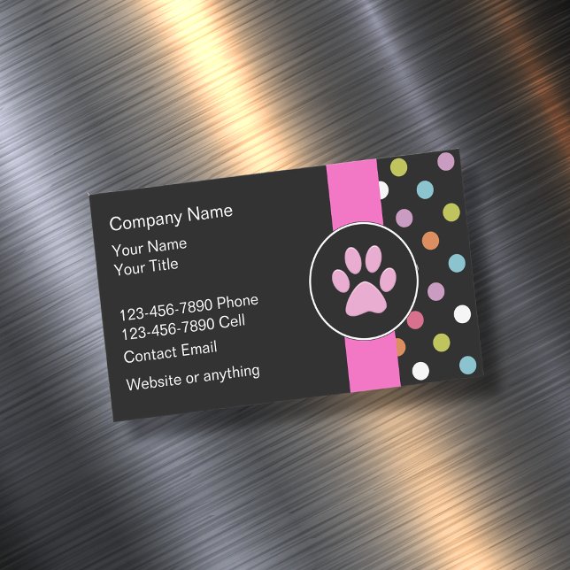 Cute Trendy Pet Service Business Card Magnet (Creator Uploaded)