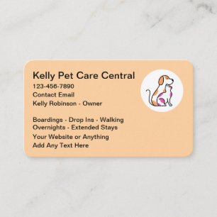 Cute Trendy Pet Sitter Boarding Business Card
