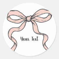 Cute Trendy Pink Ribbon Bows Outlined in Black