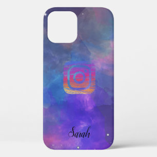 Cute Trendy Purple Galaxy iPhone 12 Case