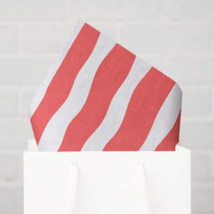Cute trendy red wavevy stripes Modern Decoupaging Tissue Paper