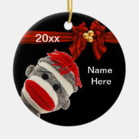 CUTE TRENDY SOCK MONKEY Ornament CUSTOM
