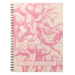 Cute Trendy Vintage Pink Angels Notebook