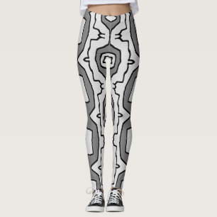 Cute trendy white & grey "Ratti_Creative_Arts" Leggings