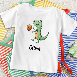 Cute Trex Playing Basketball Baby T-Shirt