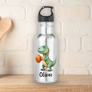 Cute Trex Playing Basketball Personalised 532 Ml Water Bottle