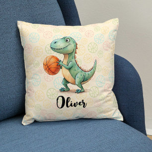 Cute Trex Playing Basketball Personalised Cushion