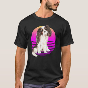 Cute Tri Colour Cavalier King Spaniel Pup Retro Co T-Shirt