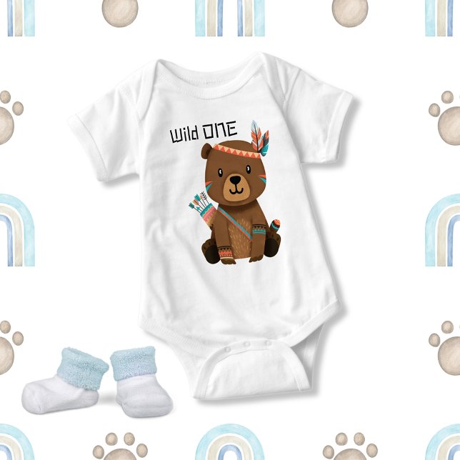 Cute Tribal Baby Bear Wild One Bodysuit (Creator Uploaded)