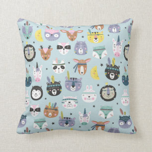 Cute Tribal Face Pattern Cushion