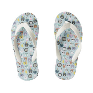 Cute Tribal Face Pattern Kid's Thongs