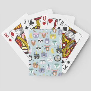 Cute Tribal Face Pattern Playing Cards