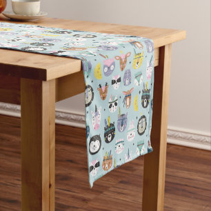 Cute Tribal Face Pattern Short Table Runner