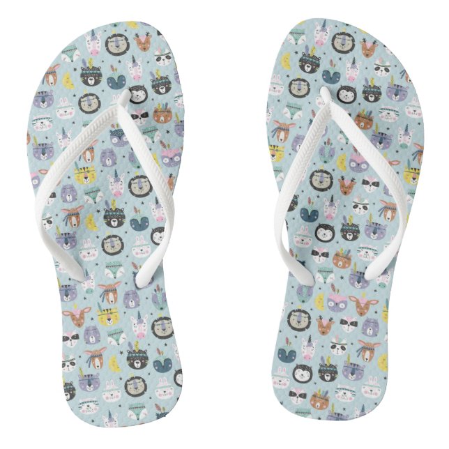 Cute Tribal Face Pattern Thongs (Footbed)