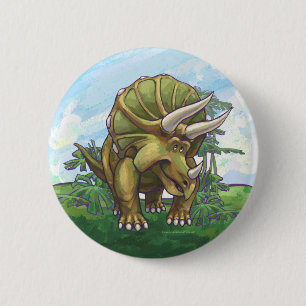 Cute Triceratops 6 Cm Round Badge