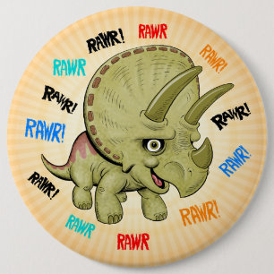 Cute Triceratops 6 Cm Round Badge