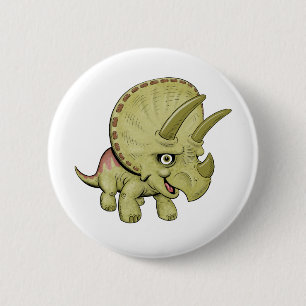Cute Triceratops 6 Cm Round Badge