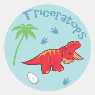 Cute Triceratops Classic Round Sticker