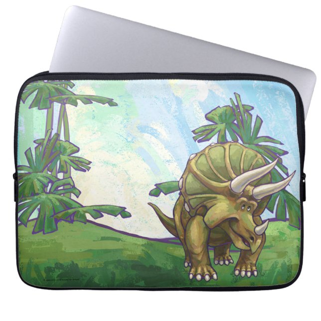 Cute Triceratops Electronic Accessories Laptop Sleeve (Front)