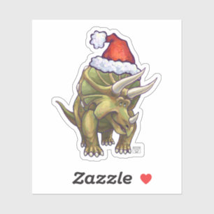 Cute Triceratops in a Santa Hat