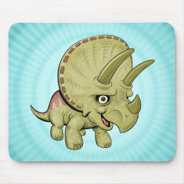 Cute Triceratops Mouse Pad (Front)