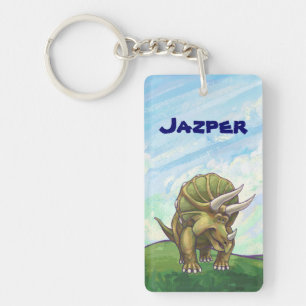 Cute Triceratops Personalised Key Ring