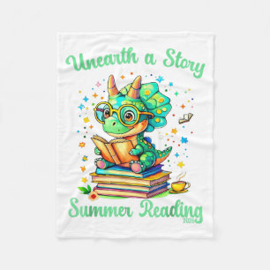 Cute Triceratops Unearth a Story 2026 Summer Fleece Blanket