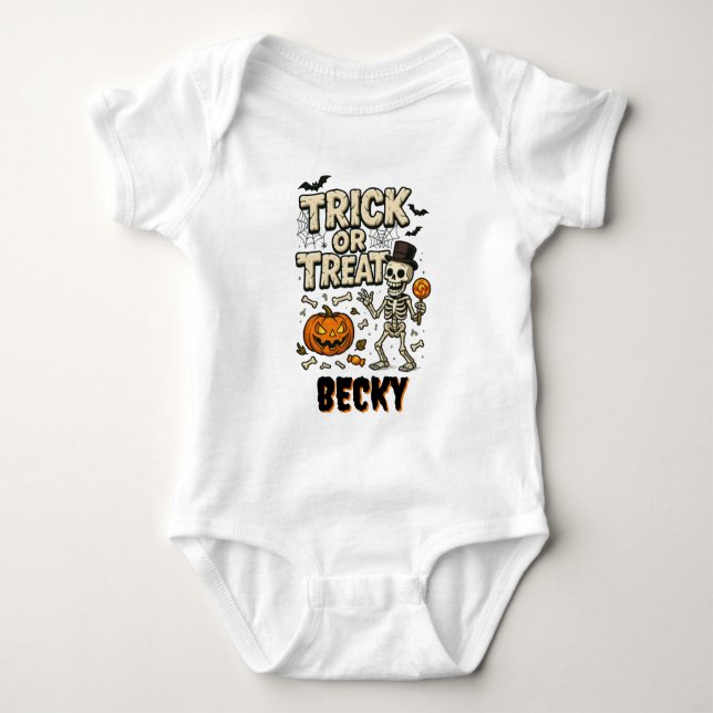 Cute Trick or Treat Baby Baby Bodysuit (Front)