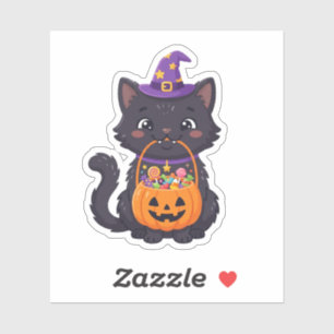 Cute Trick or Treat Black Cat Halloween Candy