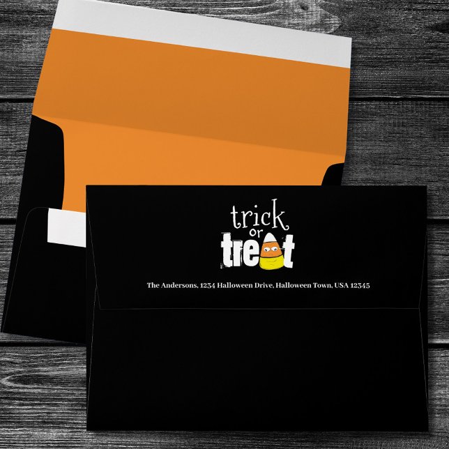 Cute Trick or Treat Custom Halloween  Envelope (Halloween Trick or Treat custom envelopes.)