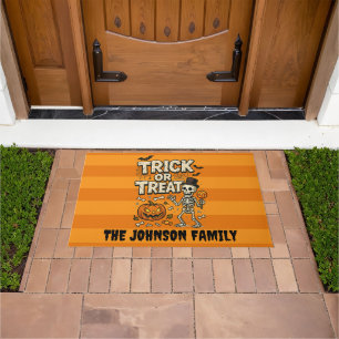 Cute Trick or Treat Doormat