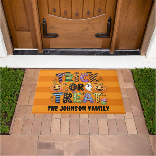 Cute Trick or Treat Doormat