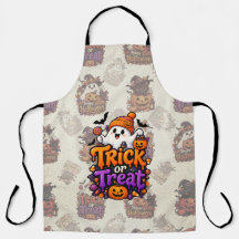 Cute Trick or Treat Ghost Halloween Apron