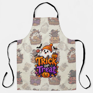 Cute Trick or Treat Ghost Halloween Apron