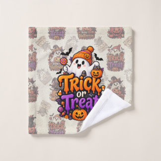 Cute Trick or Treat Ghost Halloween Wash Cloth