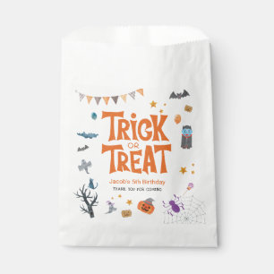 Cute Trick or Treat Halloween 5th Birthday Party Favour Bag