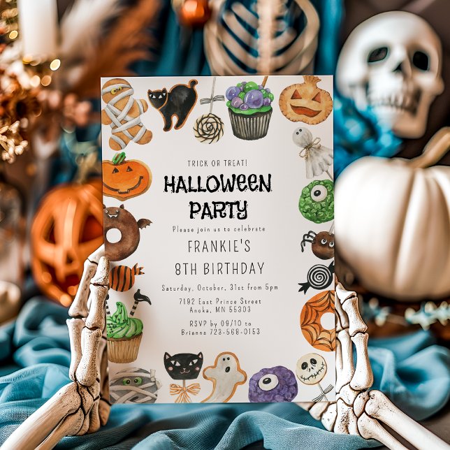 Cute Trick Or Treat Halloween Birthday Invitation (Creator Uploaded)