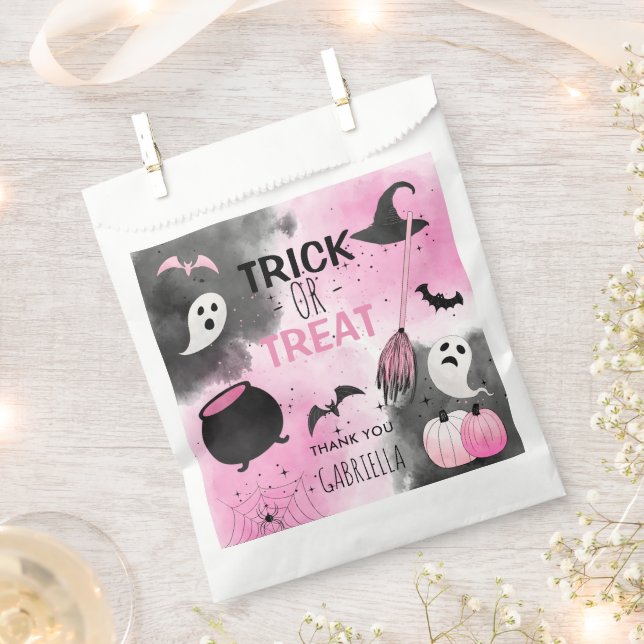 Cute Trick or Treat Halloween Birthday Party Favou Favour Bag (Clipped)