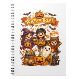 Cute Trick Or Treat Halloween Notebook For Kids