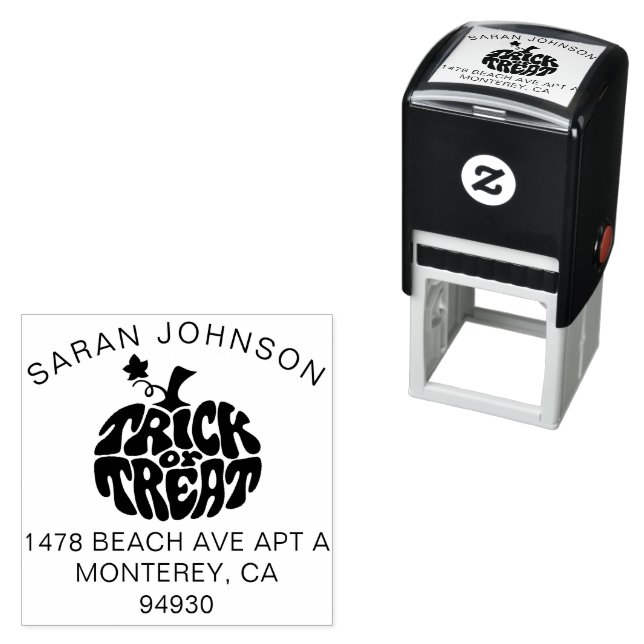 Cute Trick Or Treat Halloween Pumpkin Self-inking Stamp (In Situ)